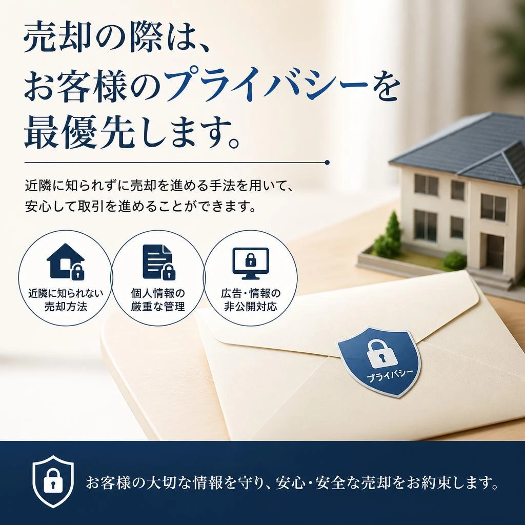 秘密厳守で安心の取引