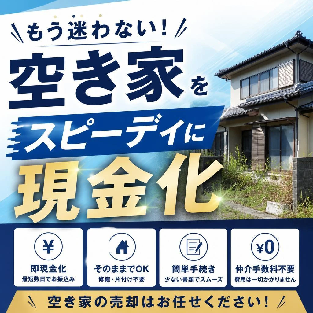 もう迷わない！空き家をスピーディに現金化