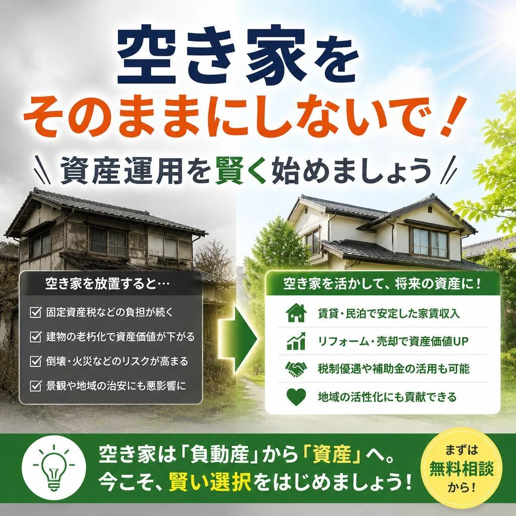 空き家をそのままにしないで！資産運用を賢く始めましょう