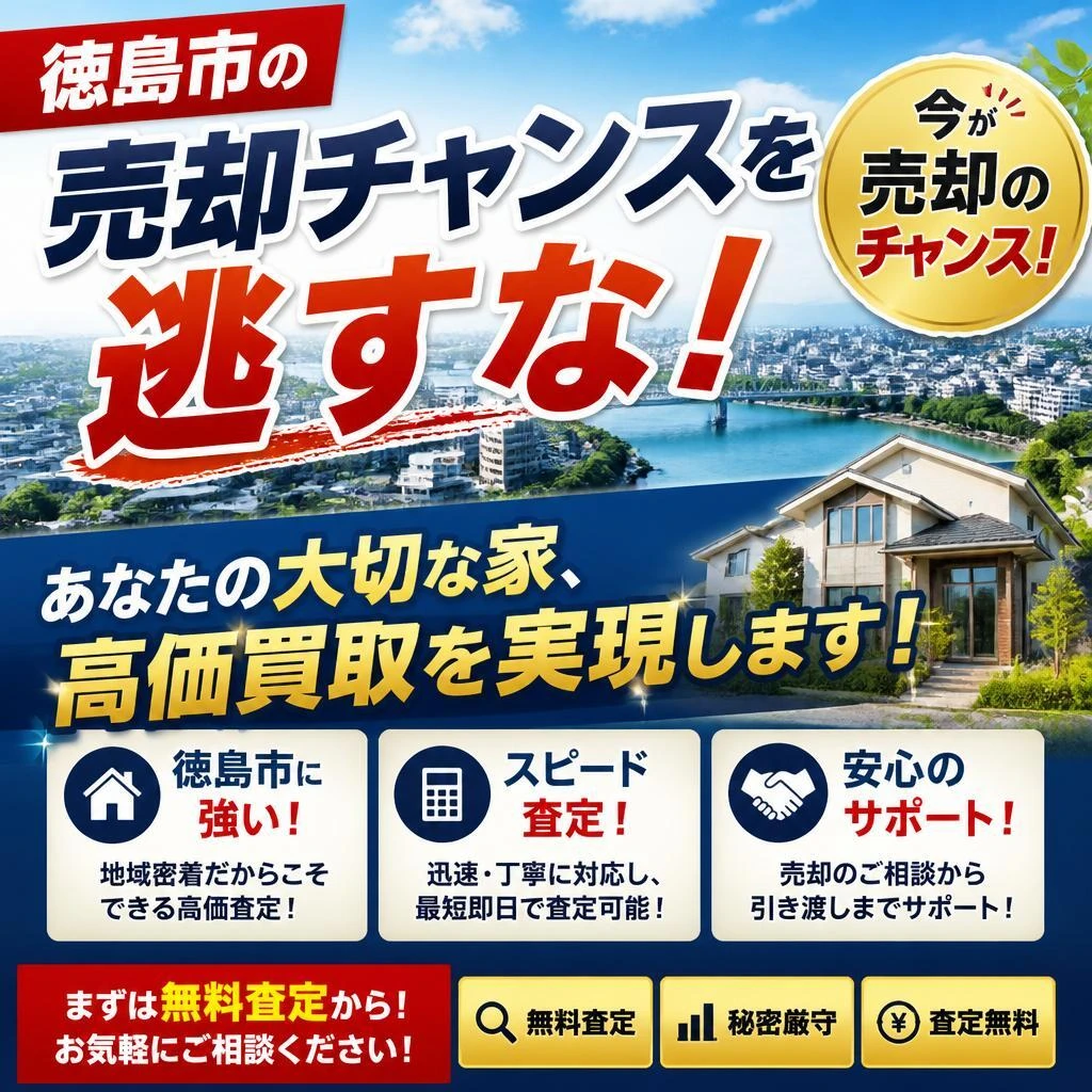 徳島市の売却チャンスを逃すな！あなたの大切な家、高価買取を実現します！