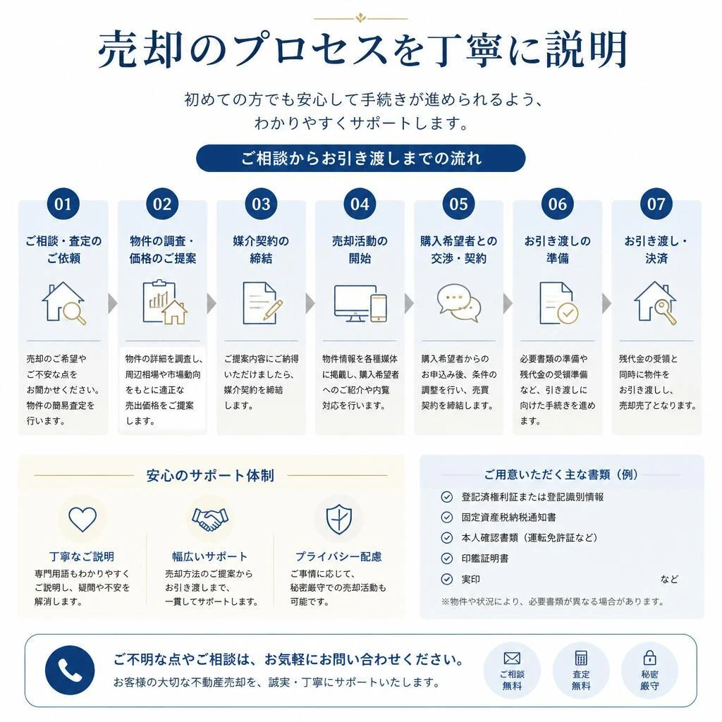 売却の流れをスムーズに