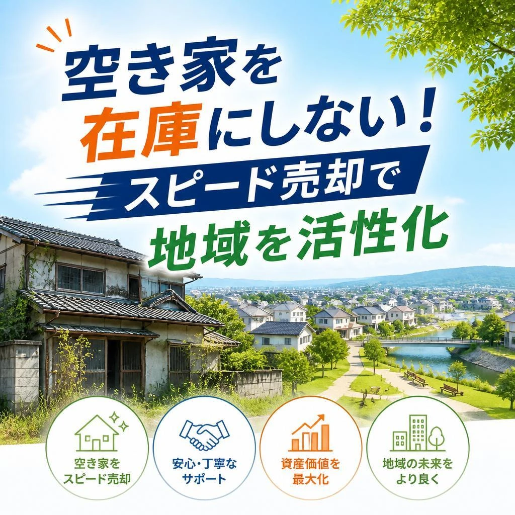 空き家を在庫にしない！スピード売却で地域を活性化