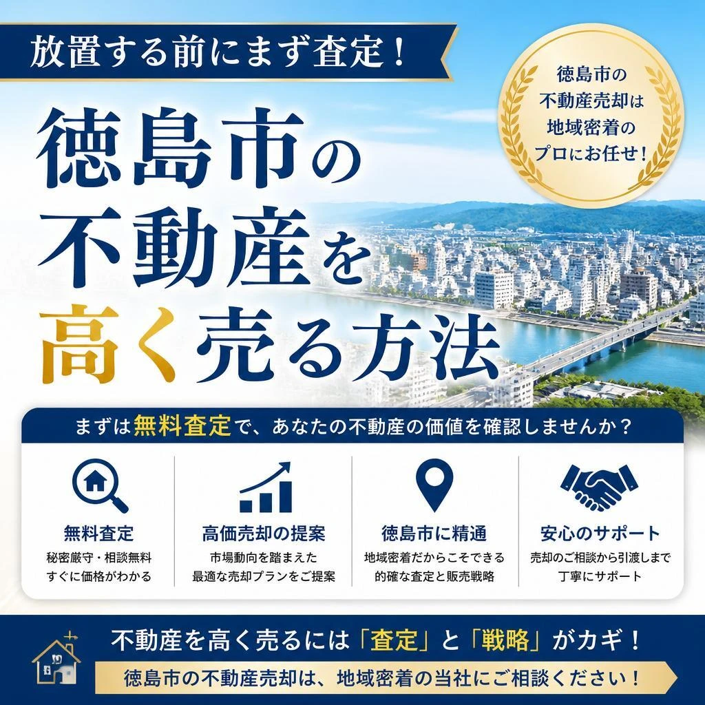 放置する前にまず査定！徳島市の不動産を高く売る方法