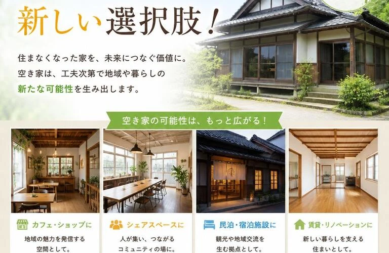 空き家を活かす新しい選択肢！