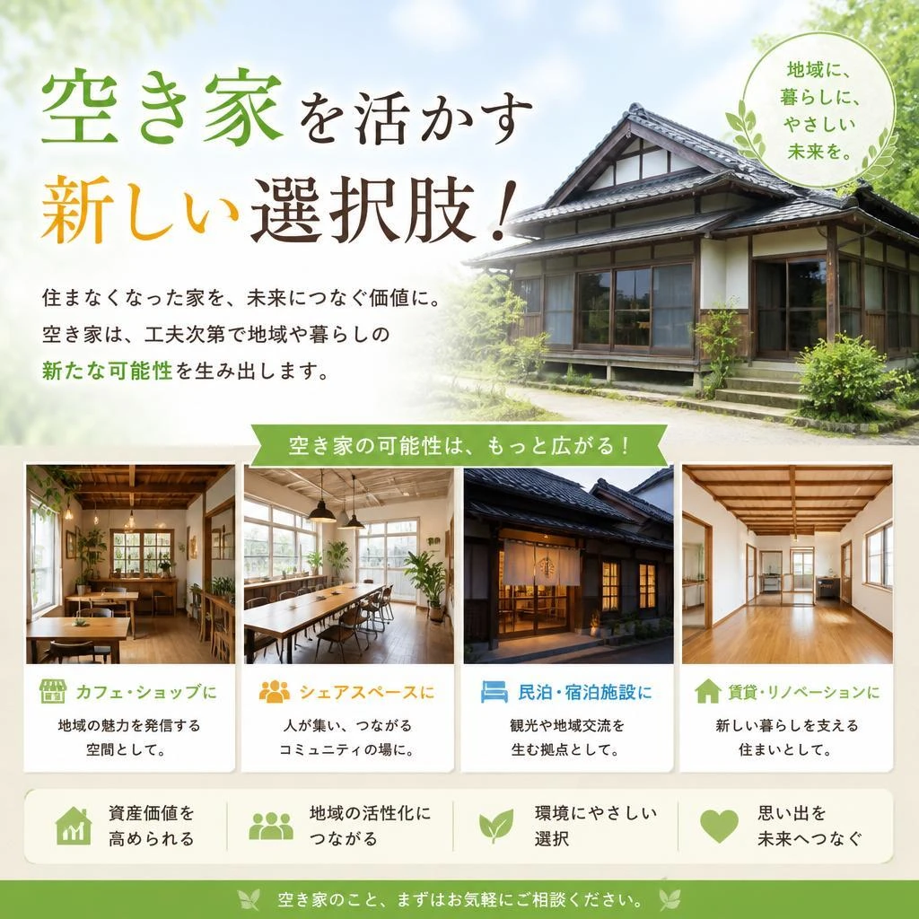 空き家を活かす新しい選択肢！