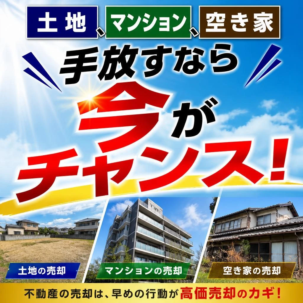 土地やマンション、空き家を手放すなら今がチャンス！