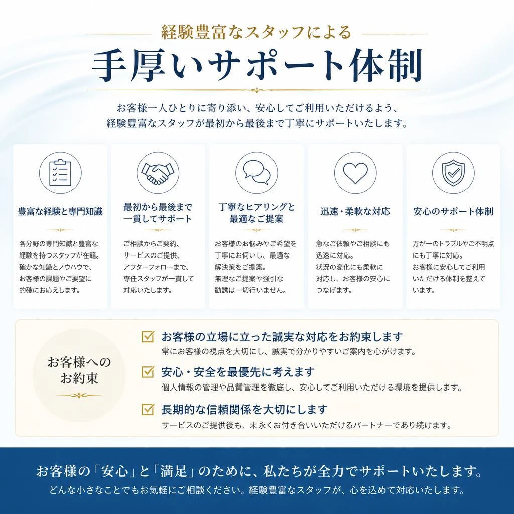 安心のサポート体制