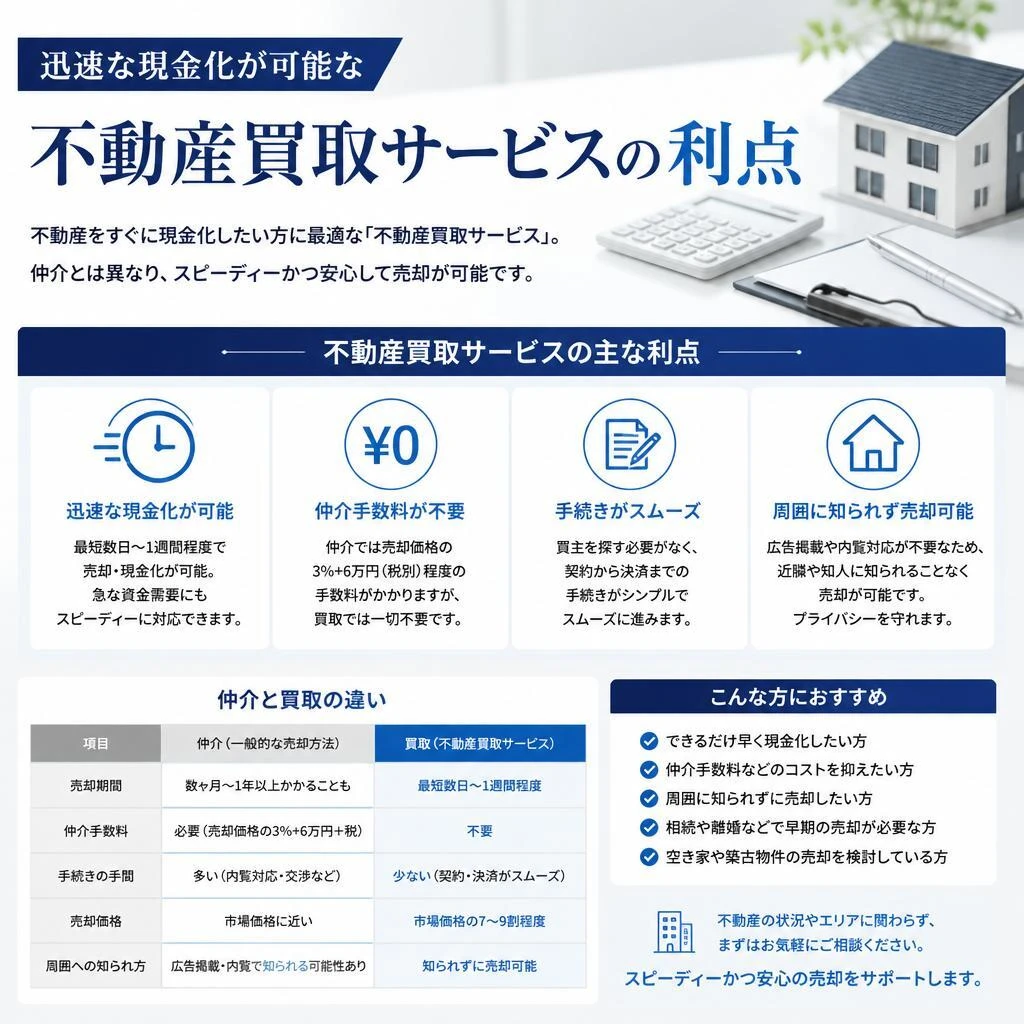 不動産買取サービスのメリット