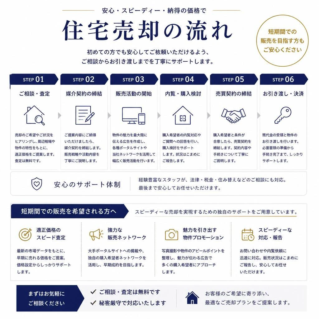 住宅売買のスムーズな流れ