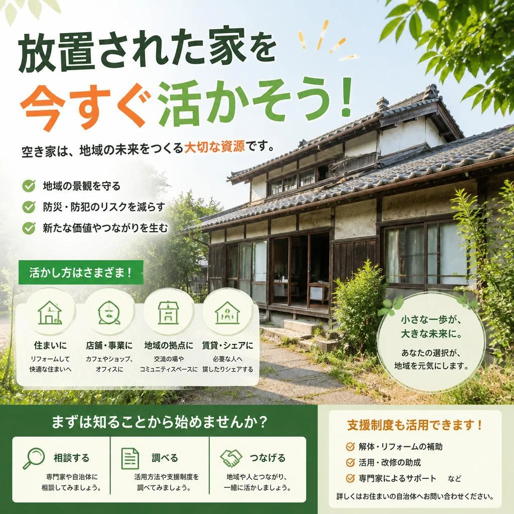 放置された家を今すぐ活かそう！