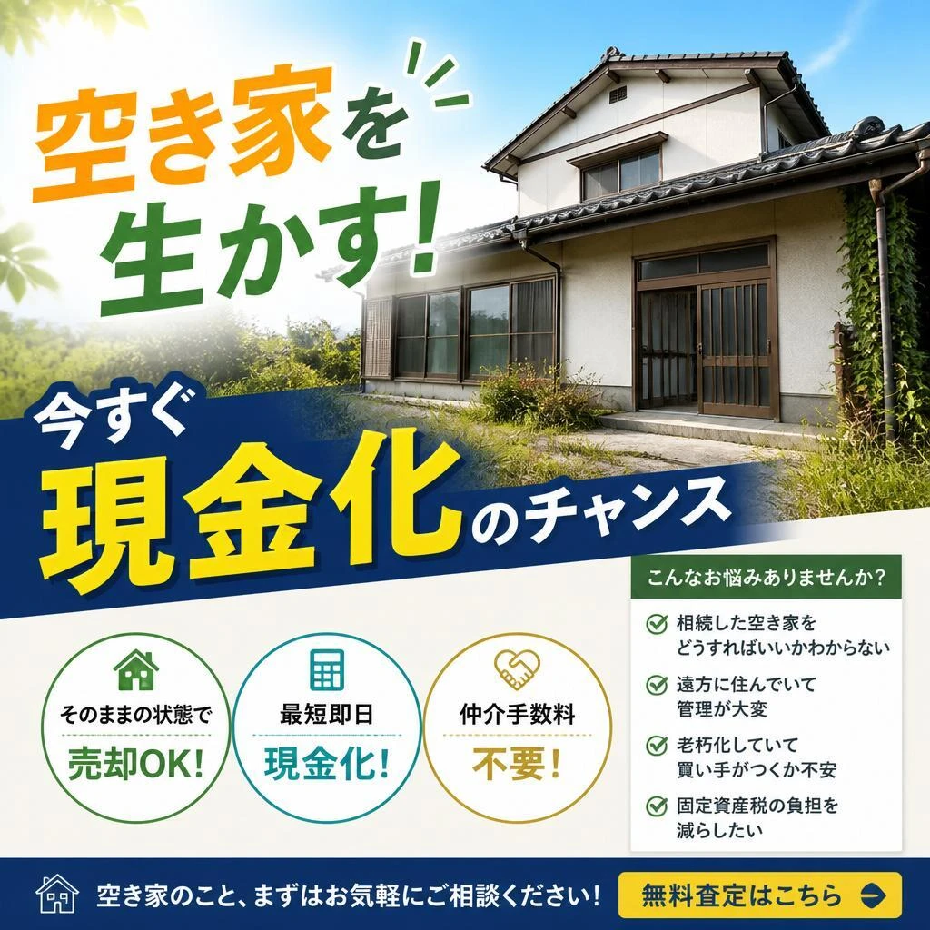 空き家を生かす！今すぐ現金化のチャンス