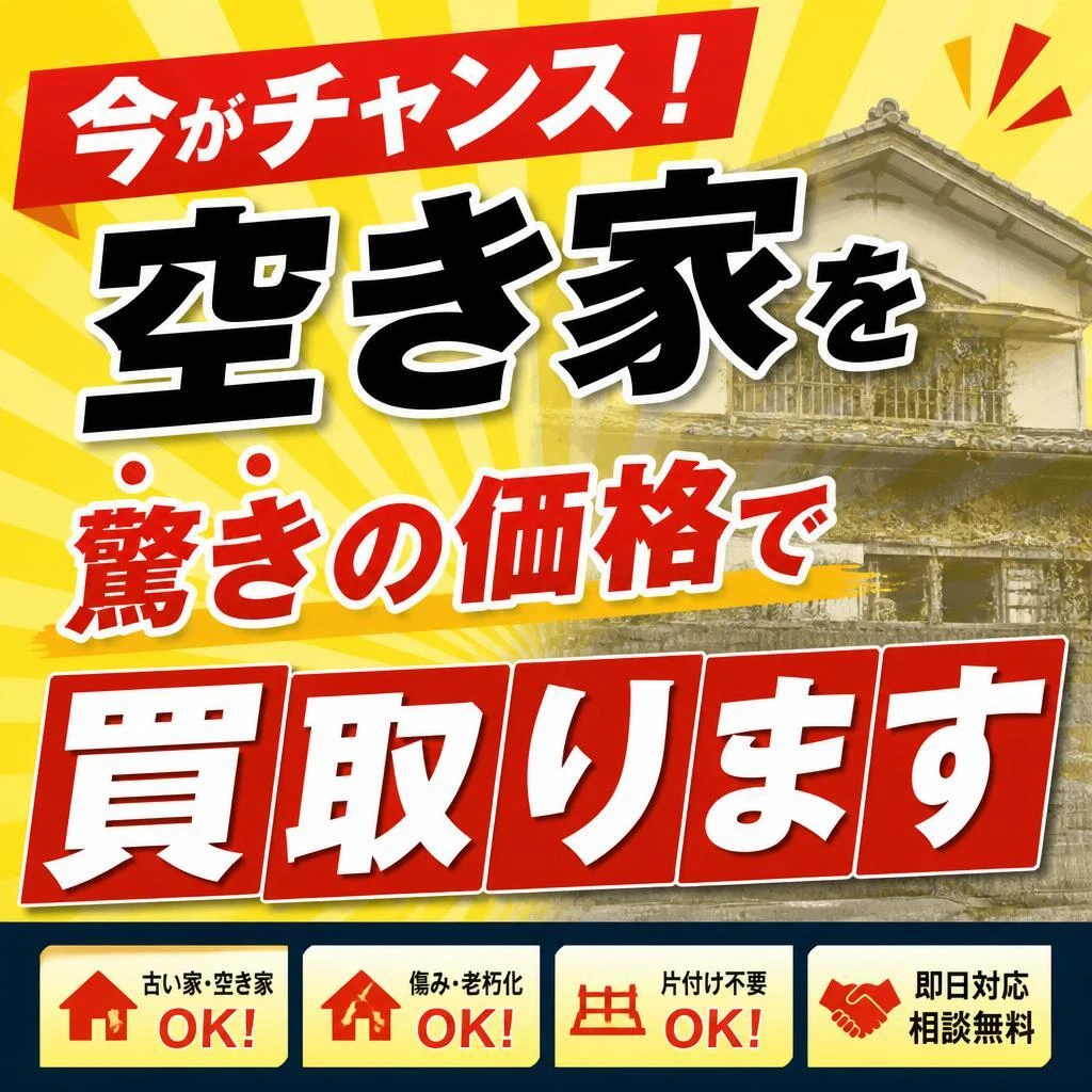 今がチャンス！空き家を驚きの価格で買取ります