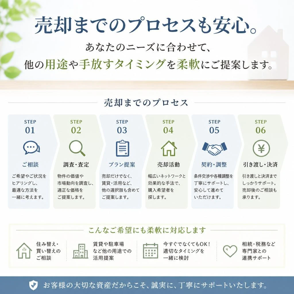無理なく売却までサポート