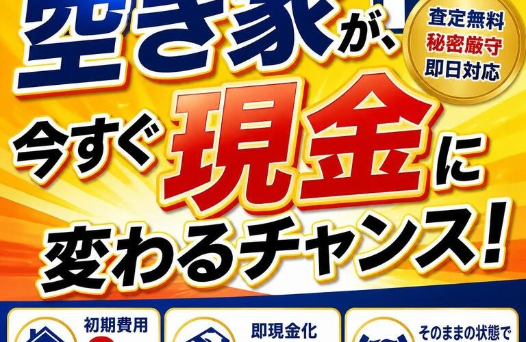 あなたの空き家が、今すぐ現金に変わるチャンス！