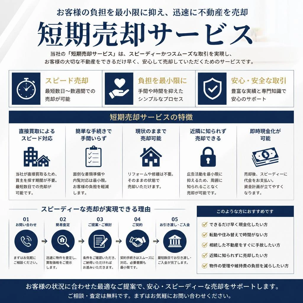短期売却サービスの特徴