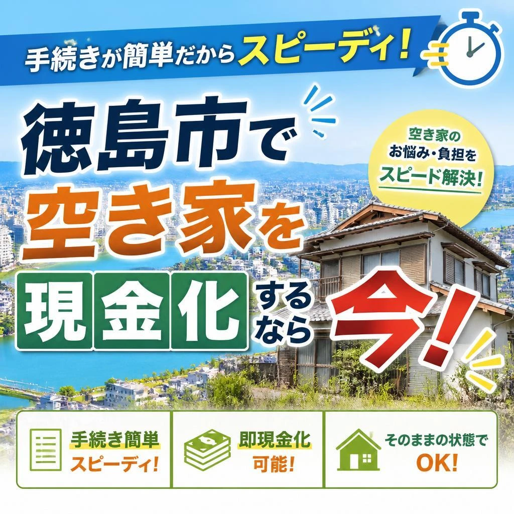 手続きが簡単だからスピーディ！徳島市で空き家を現金化するなら今！