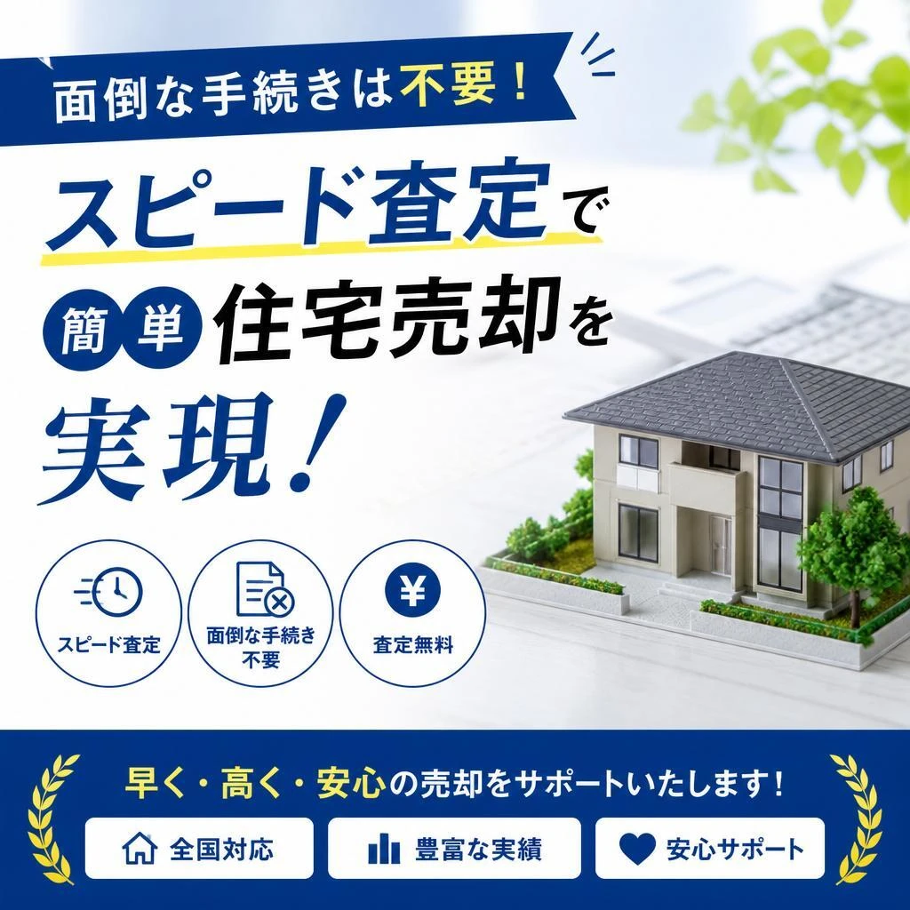 面倒な手続きは不要！スピード査定で簡単住宅売却を実現！