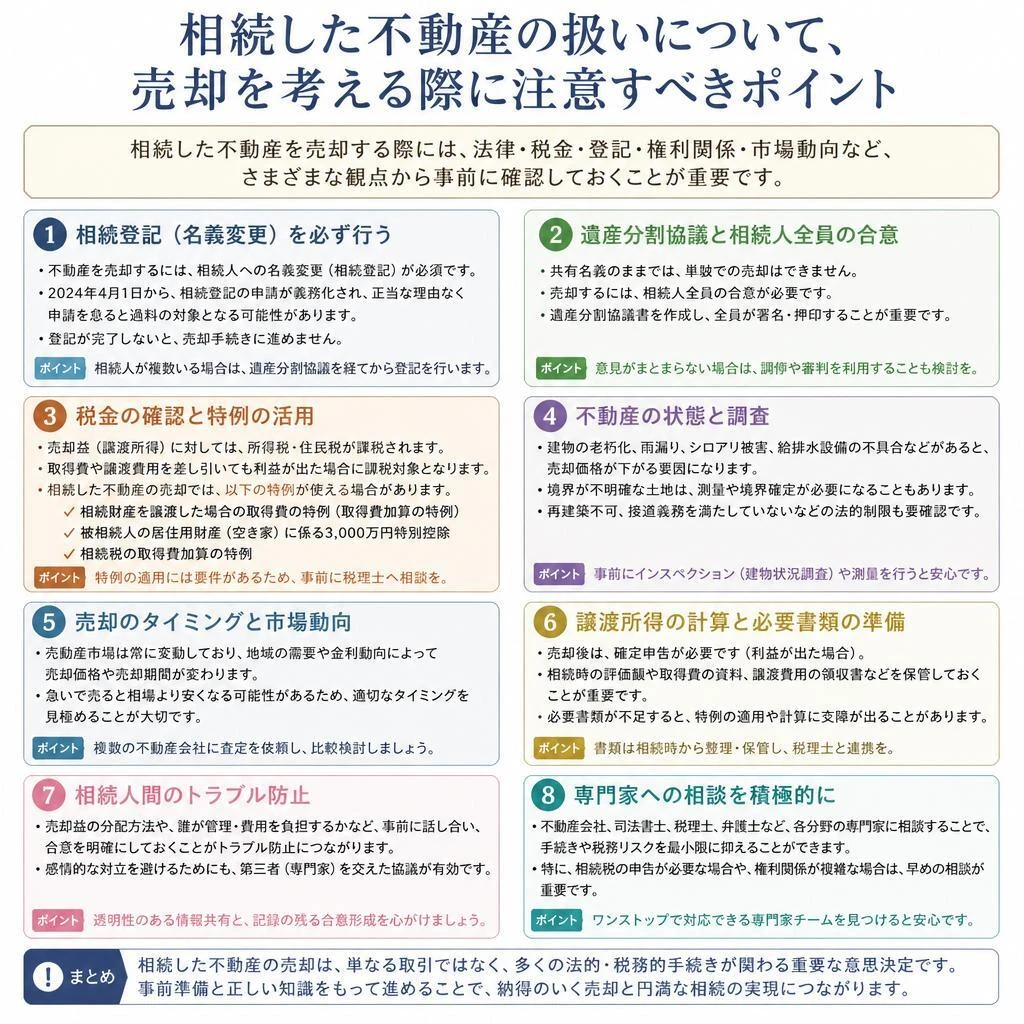 4. 相続したマンションを売却する際の注意点