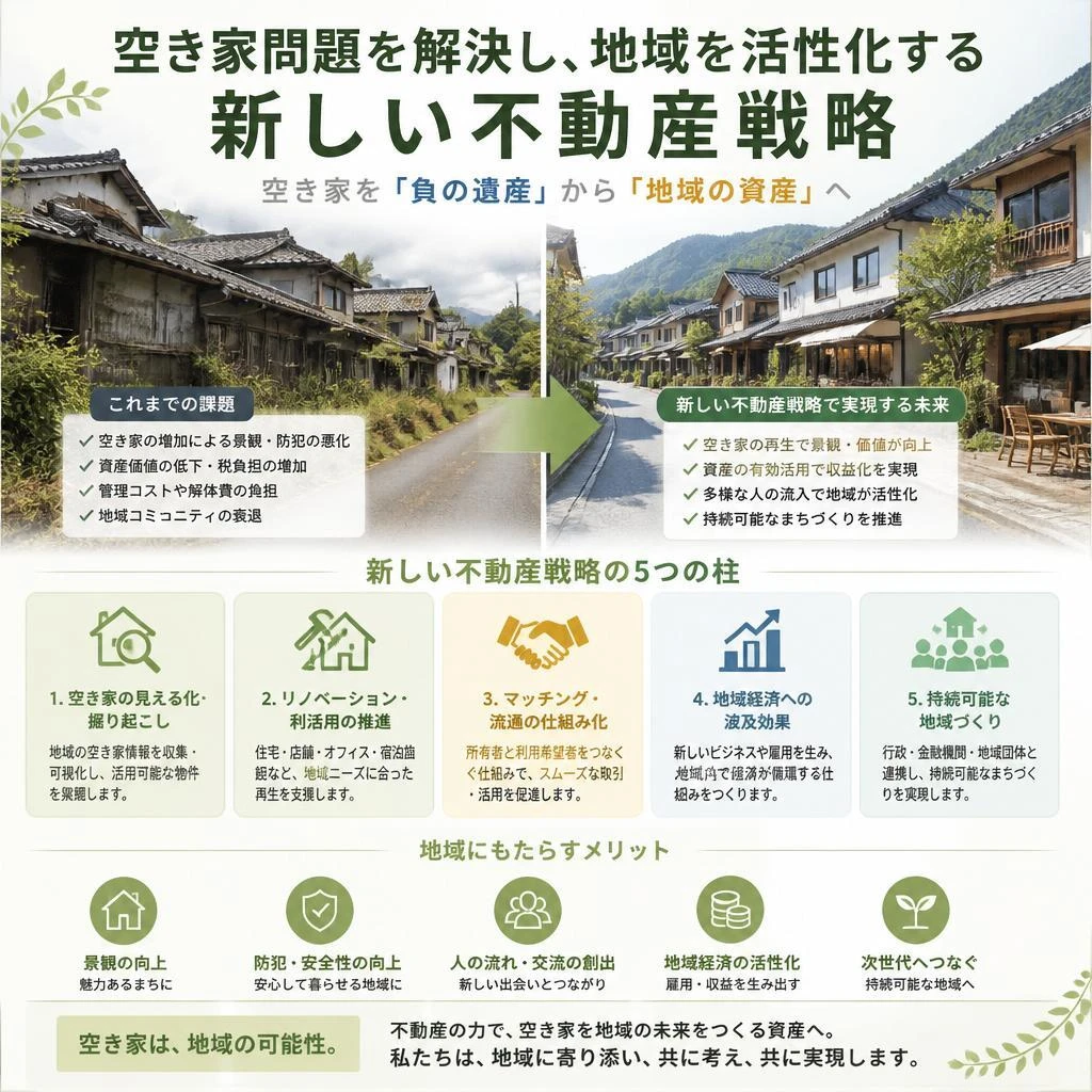 空き家問題を解決し、地域を活性化する新しい不動産戦略