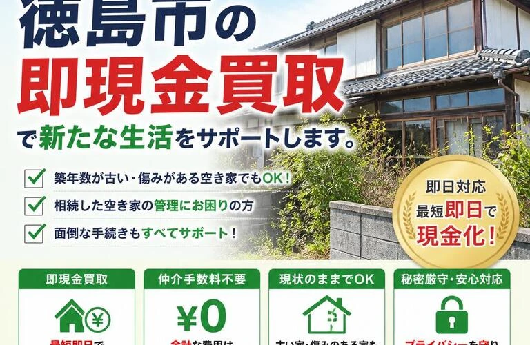 空き家をお持ちの方必見！徳島市の即現金買取で新たな生活をサポートします。