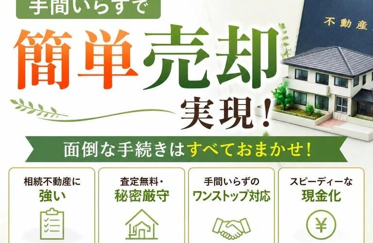 相続した不動産、手間いらずで簡単売却実現！