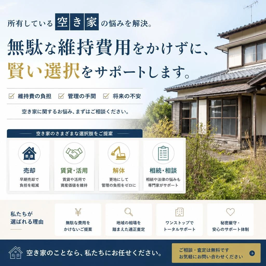 空き家対策もお任せ！