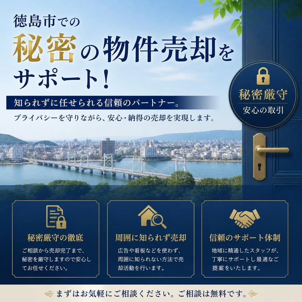 徳島市での秘密の物件売却をサポート！知られずに任せられる信頼のパートナー。