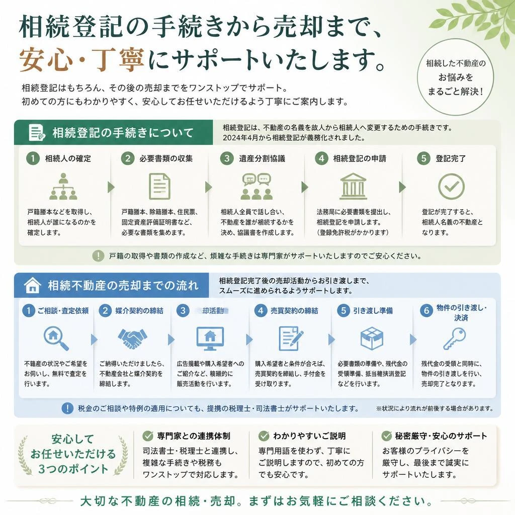 相続登記と売却の流れ
