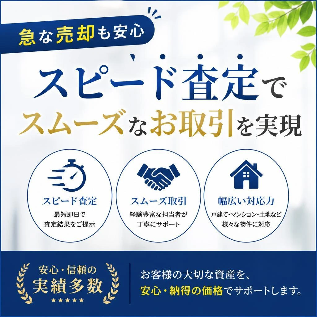 急な売却も安心、スピード査定でスムーズなお取引を実現