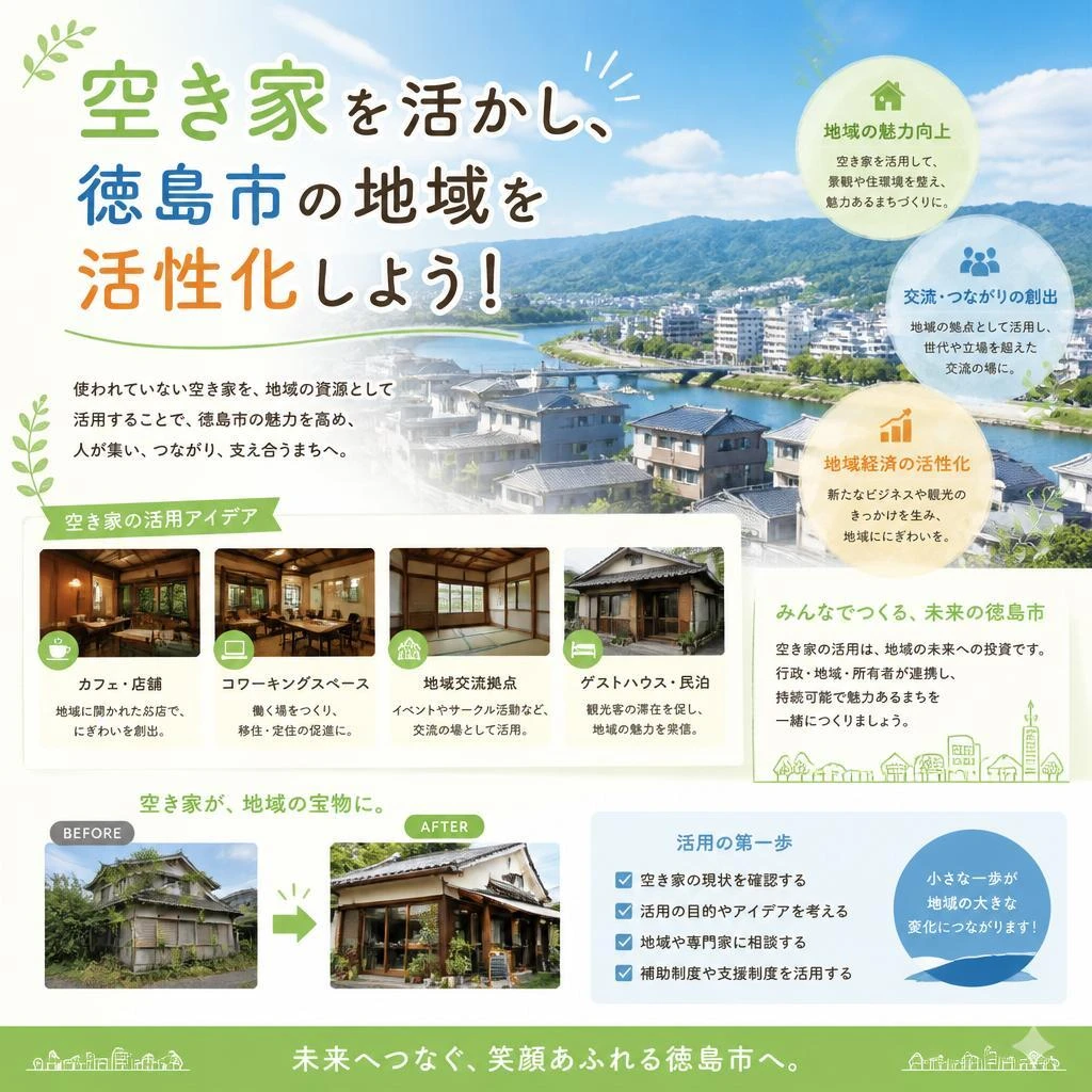 空き家を活かし、徳島市の地域を活性化しよう！