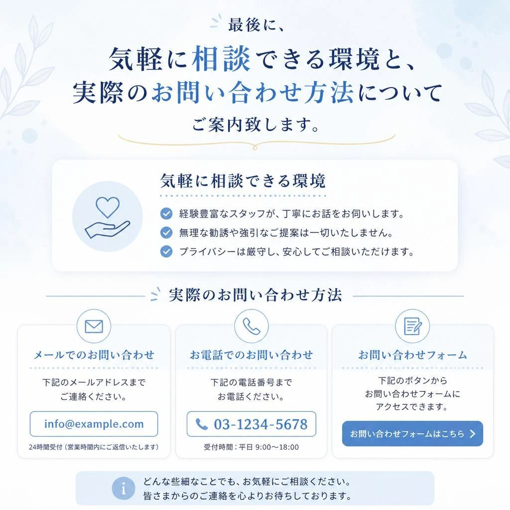 今すぐお問い合わせを！