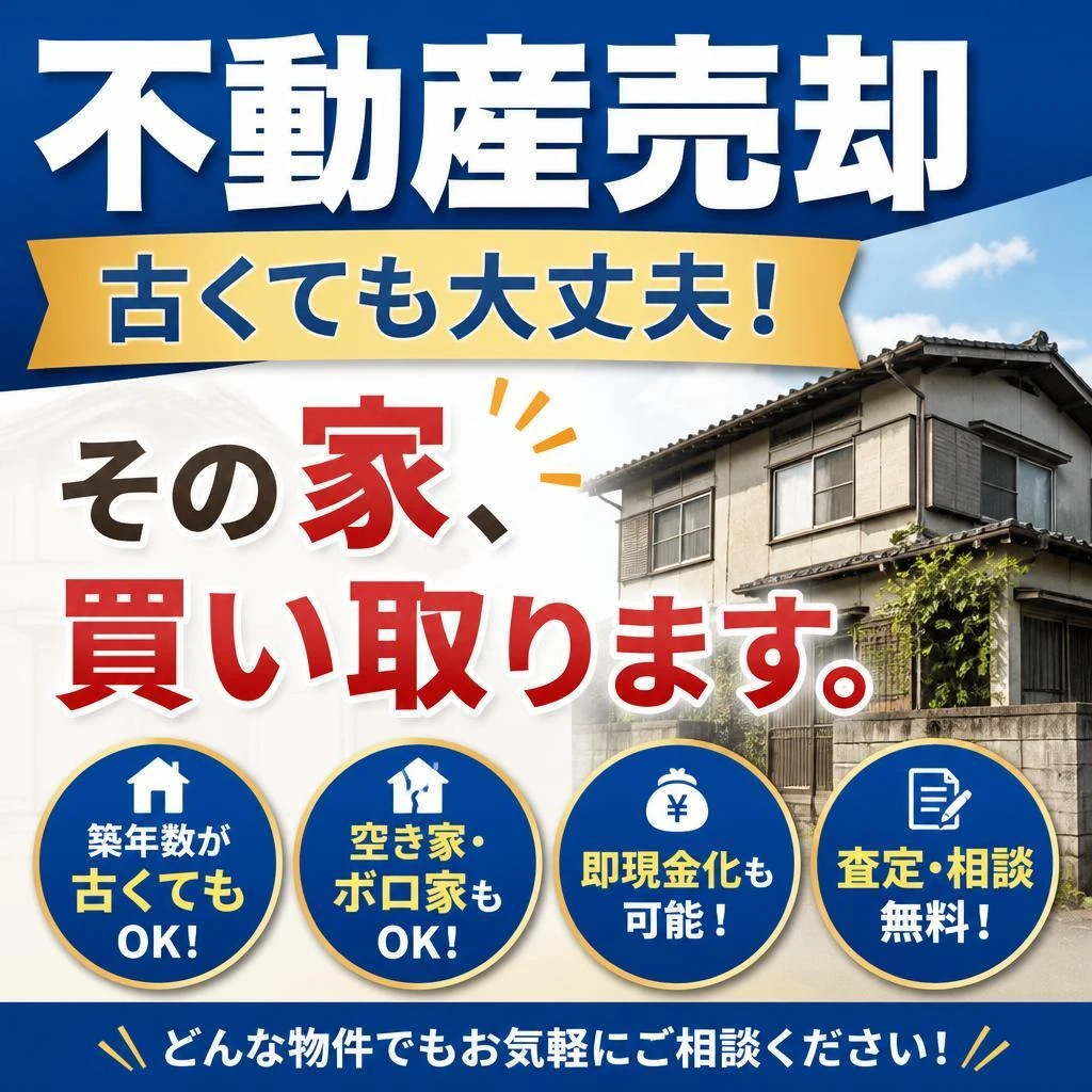不動産売却、古くても大丈夫！その家、買い取ります。