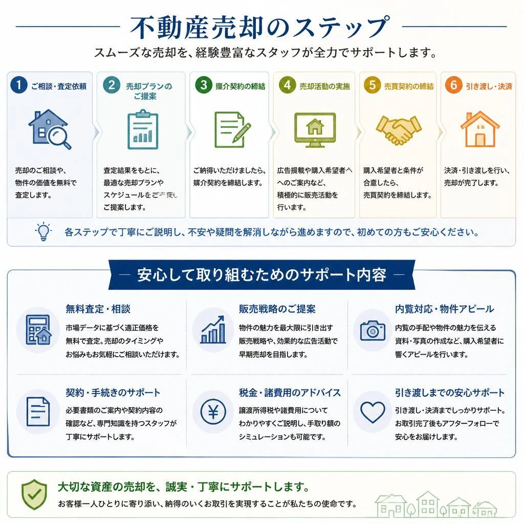 売却サポートの流れ