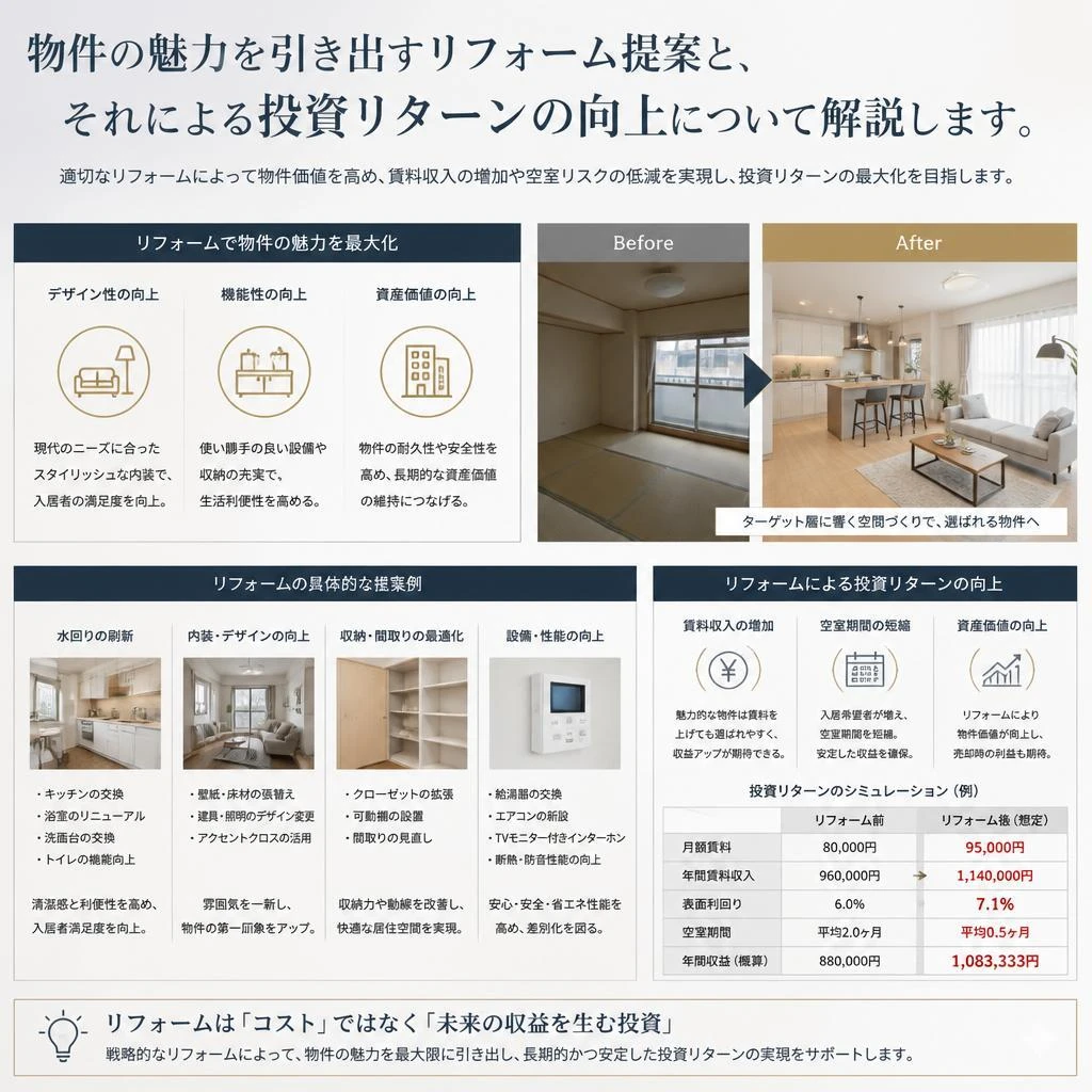 リフォーム計画で物件の付加価値を向上